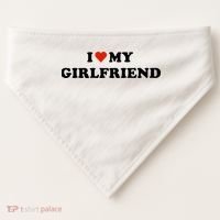 I Love My Gf USA-Made Doggie Bandana thumb 0