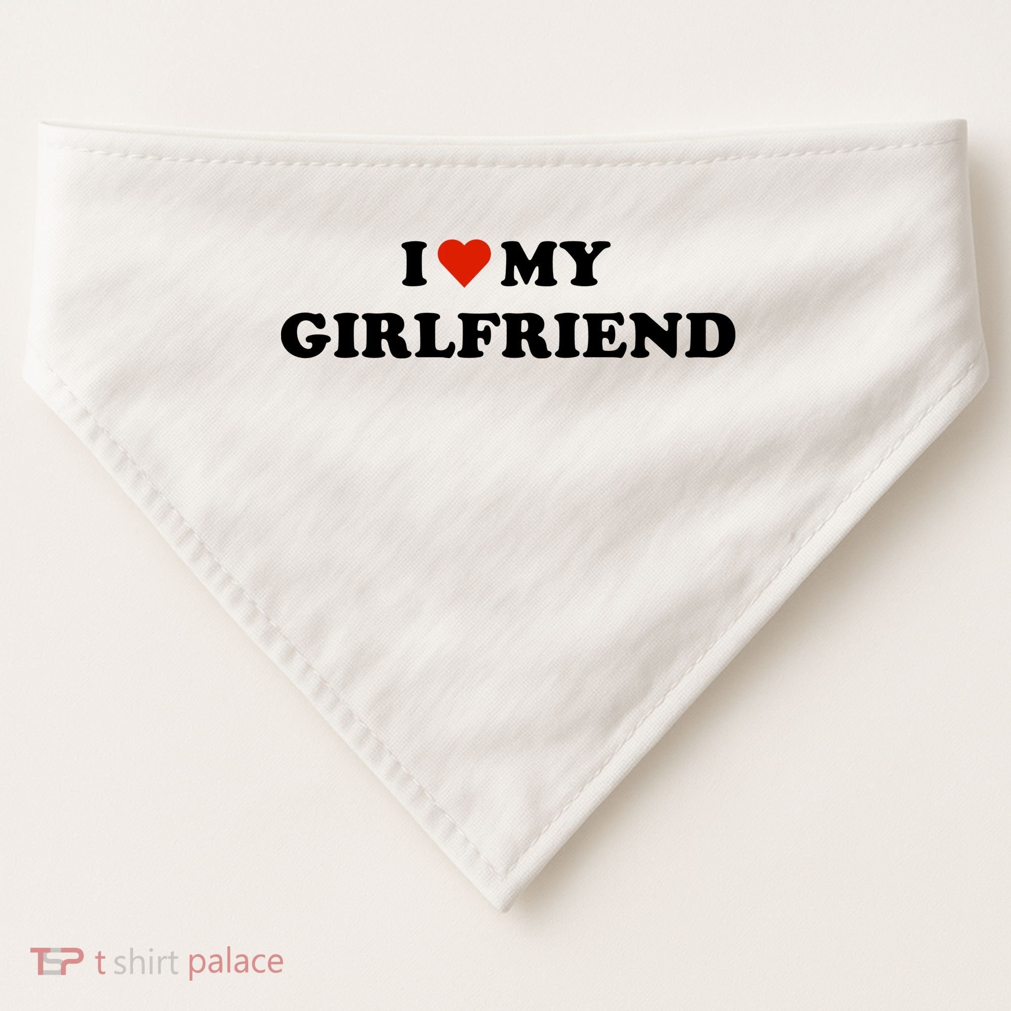 I Love My Gf USA-Made Doggie Bandana