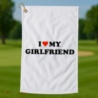 I Love My Gf Golf Towel thumb 1