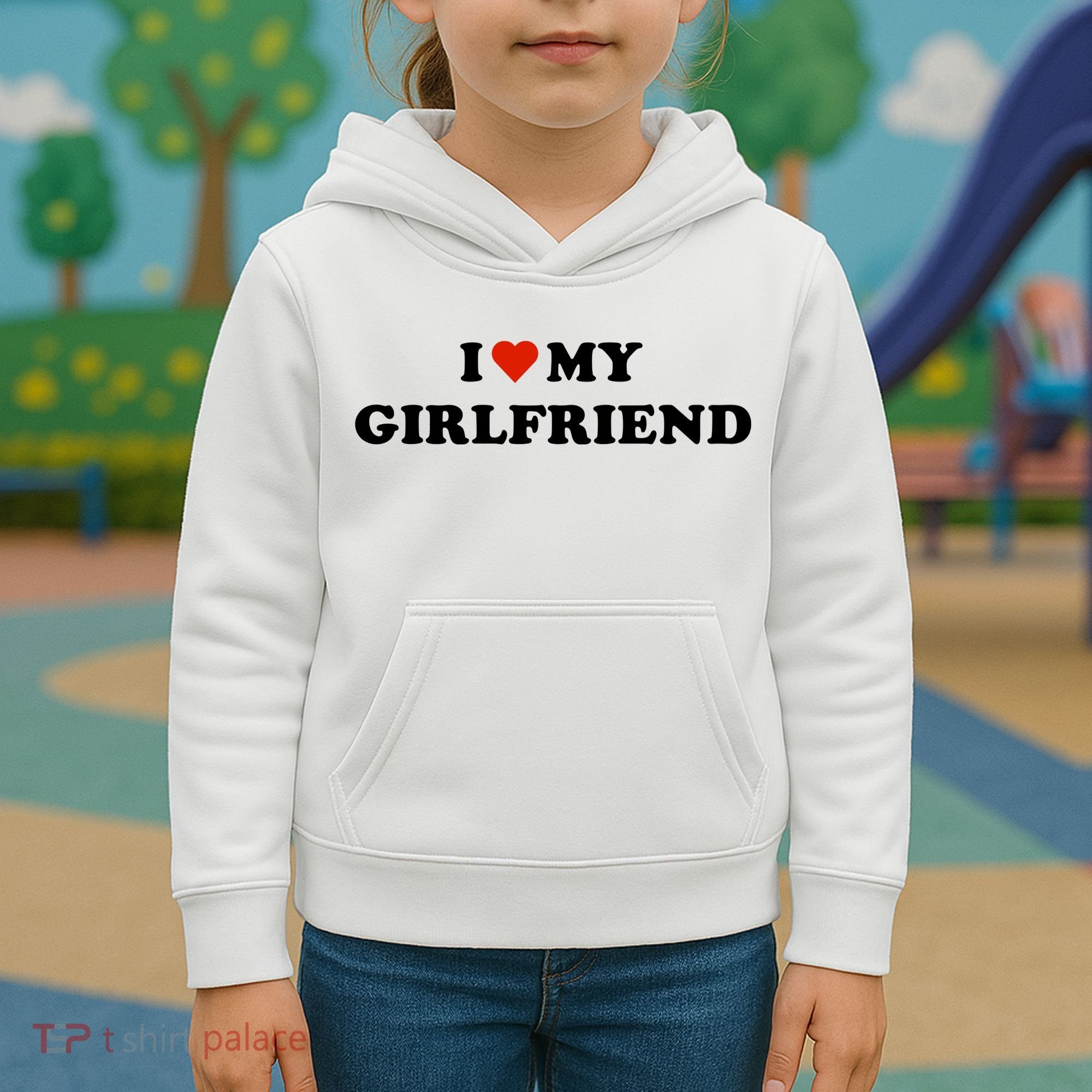 I Love My Gf Kids Hoodie