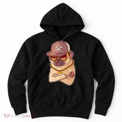 I Love Mom Tattoo Pug Dog Hoodie