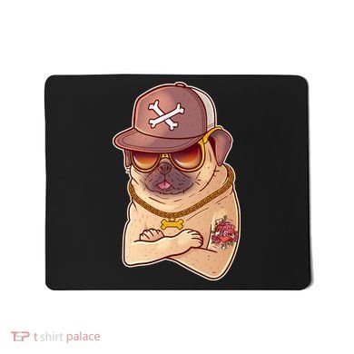 I Love Mom Tattoo Pug Dog Mousepad