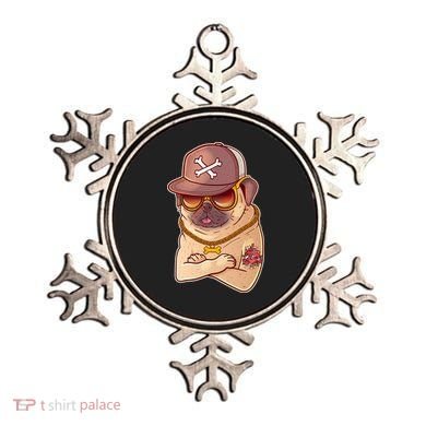 I Love Mom Tattoo Pug Dog Ornament