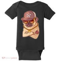 I Love Mom Tattoo Pug Dog Baby Bodysuit thumb 0