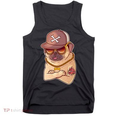 I Love Mom Tattoo Pug Dog Tank Top