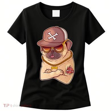 I Love Mom Tattoo Pug Dog Women's T-Shirt