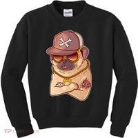 I Love Mom Tattoo Pug Dog Kids Sweatshirt thumb 0
