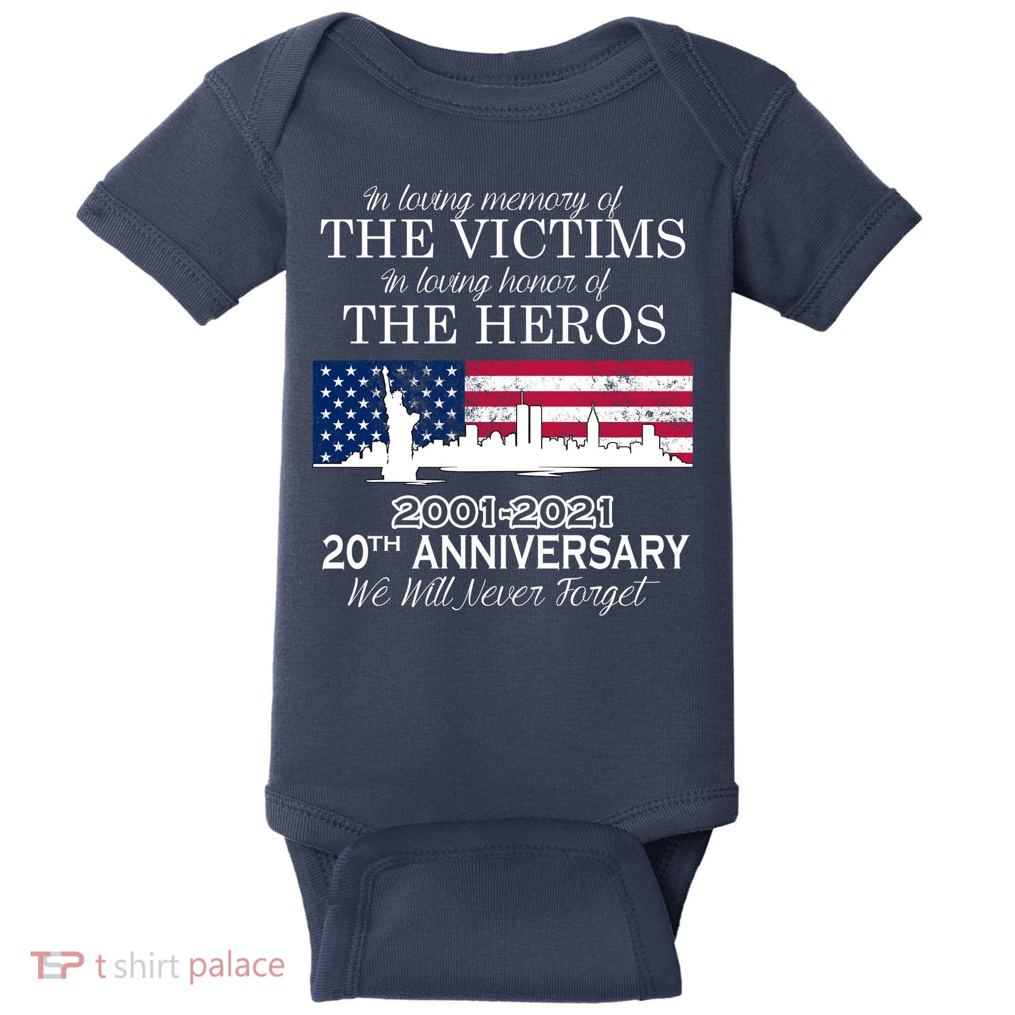In Loving Memory Of The Victims Heroes 9/11 20th Anniversary Baby Bodysuit