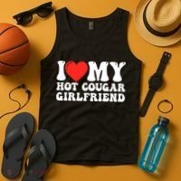 I Love My Hot Cougar Girlfriend I Heart My Hot Cougar Gf Tank Top thumb 4