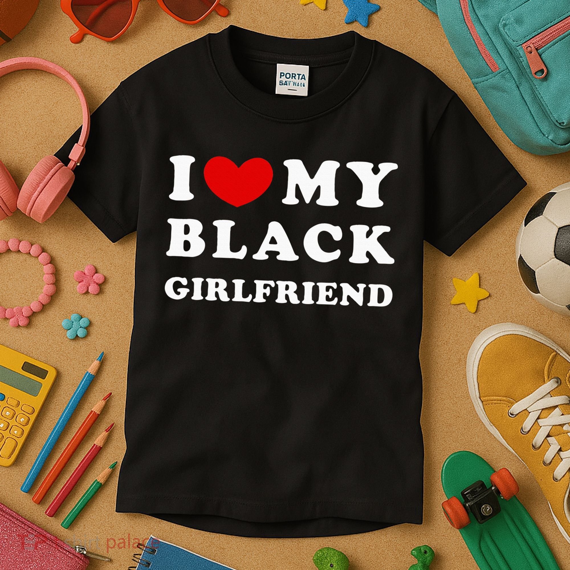 I Love My Black Girlfriend Kids T-Shirt