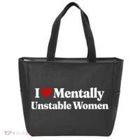 I Love Mentally Unstable Women Tote Bag thumb 0