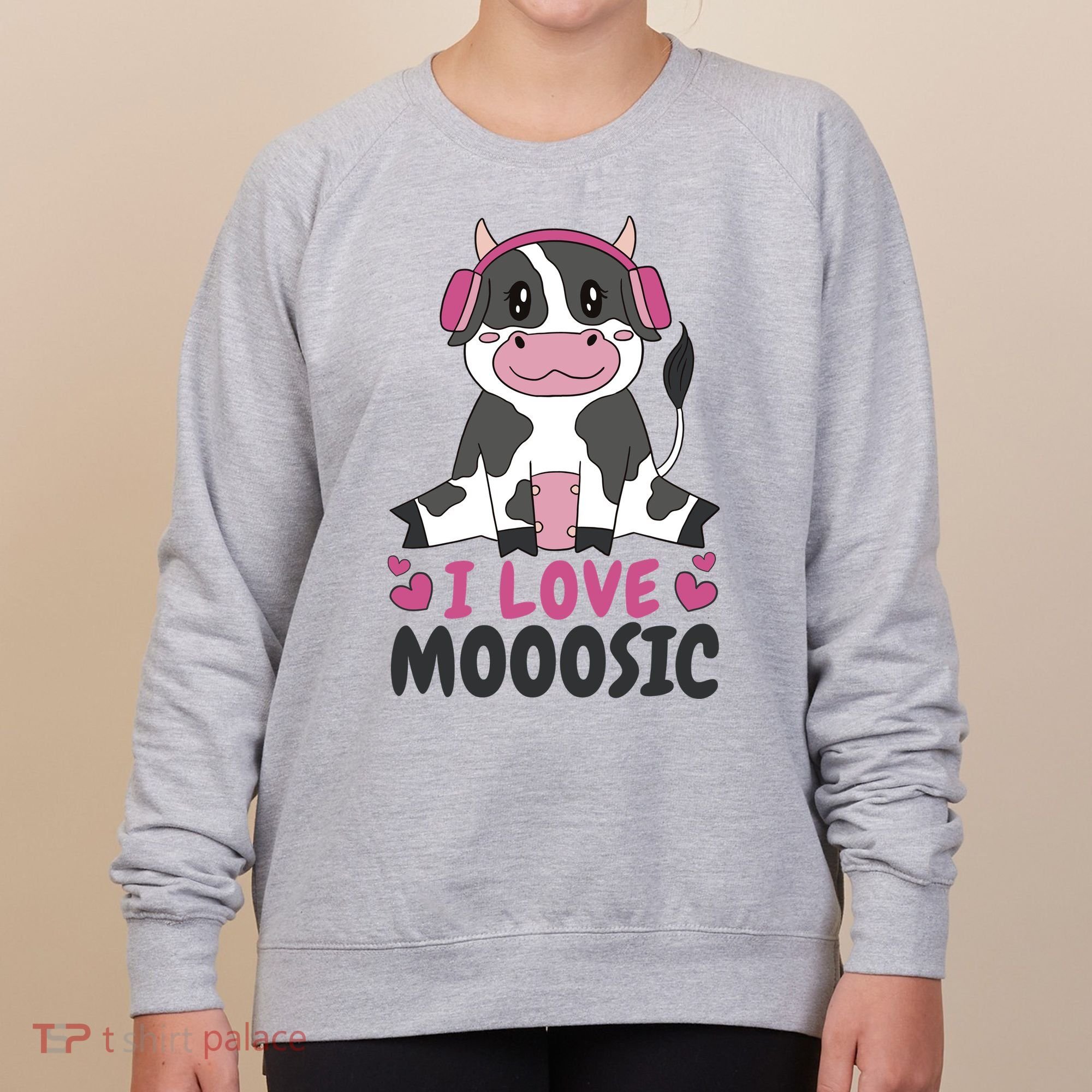 I Love Music Cow Women's Sweatshirt