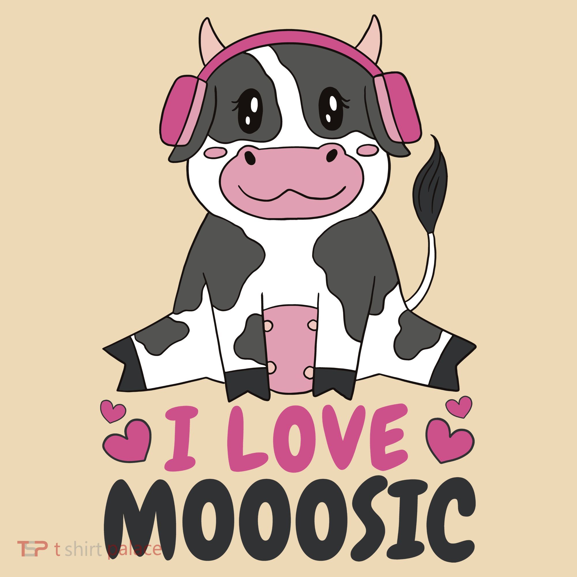 I Love Music Cow Tote Bag