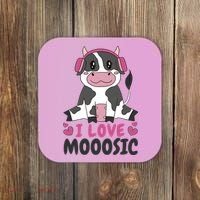 I Love Music Cow Coaster thumb 0