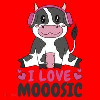 I Love Music Cow Santa Hat thumb 1