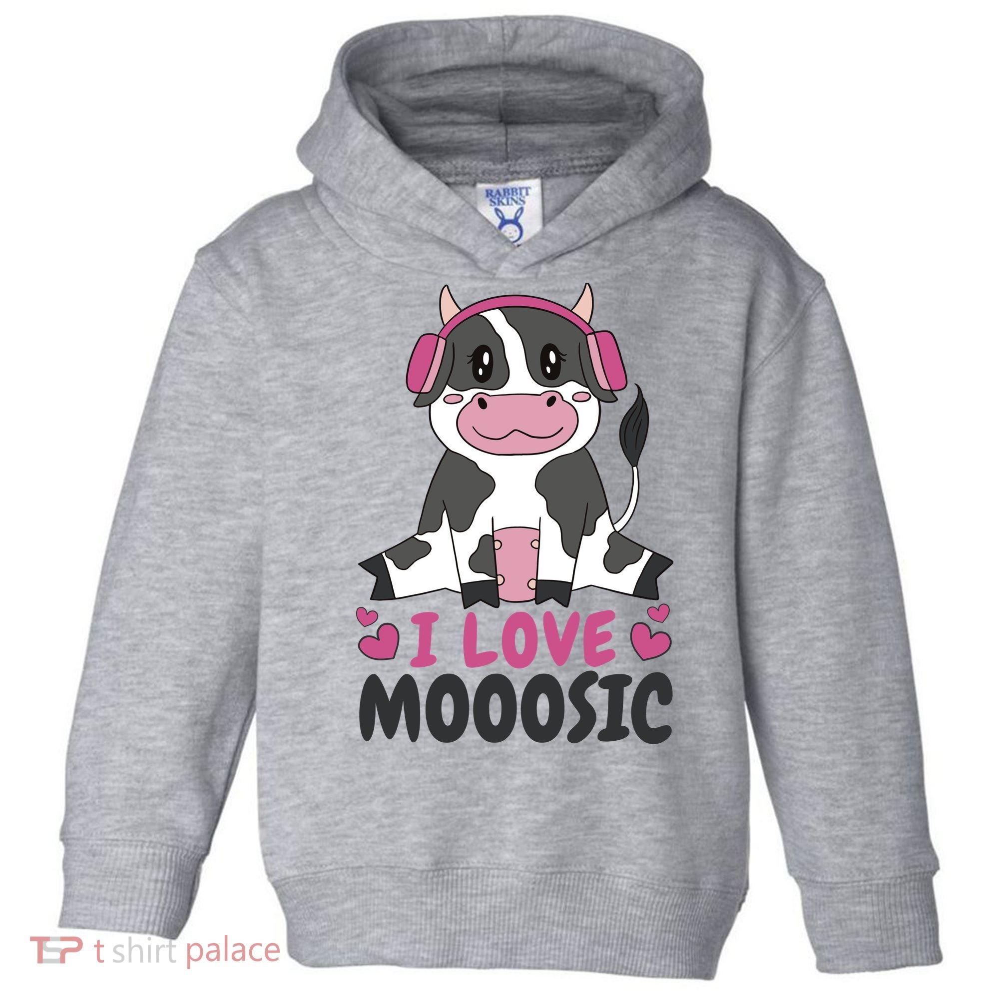 I Love Music Cow Toddler Hoodie