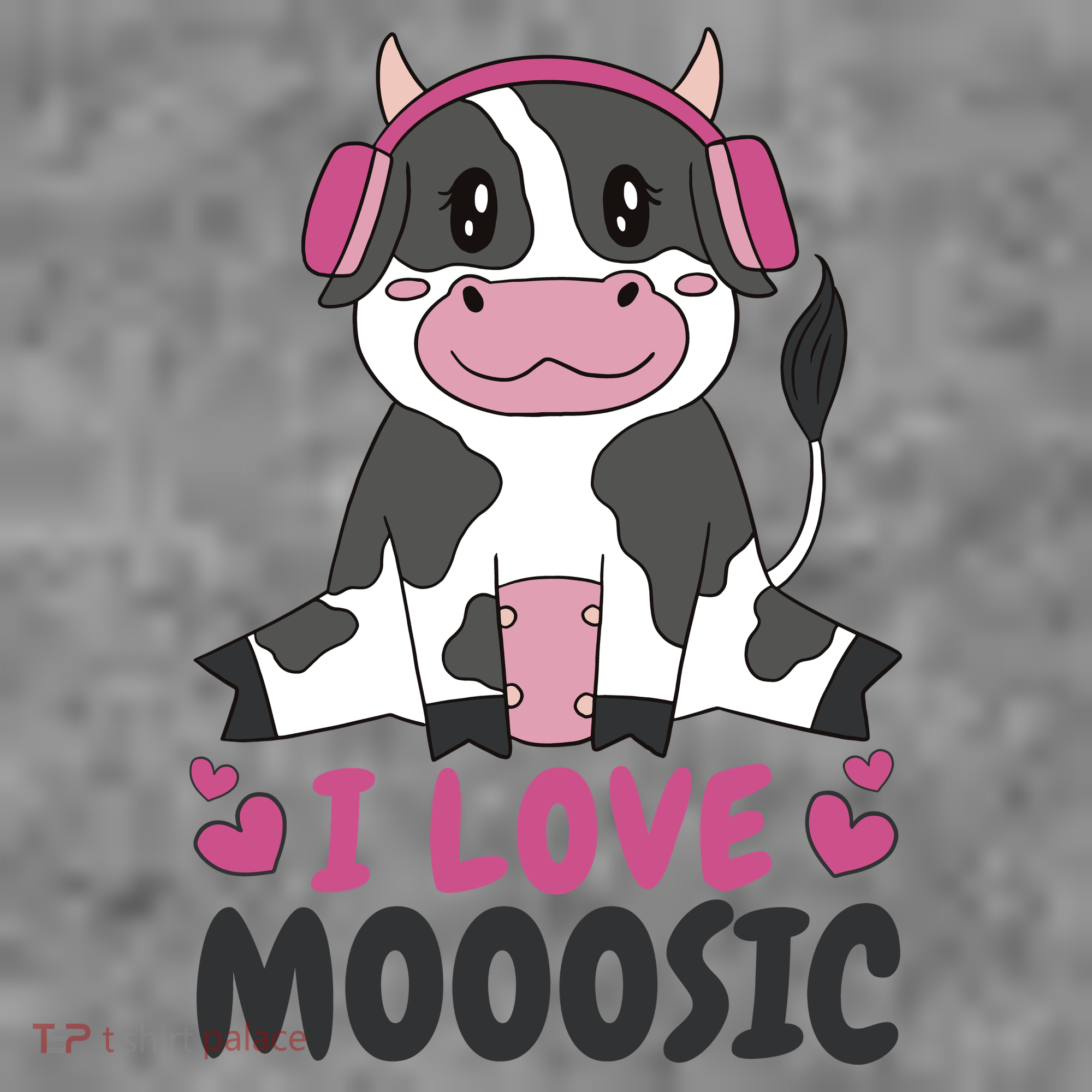 I Love Music Cow Toddler Hoodie