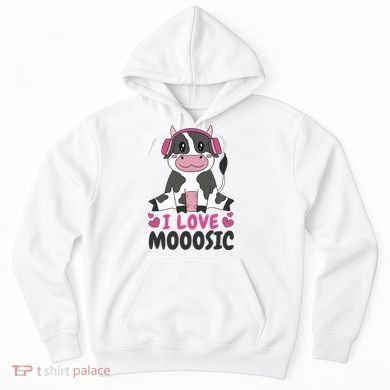 I Love Music Cow Hoodie