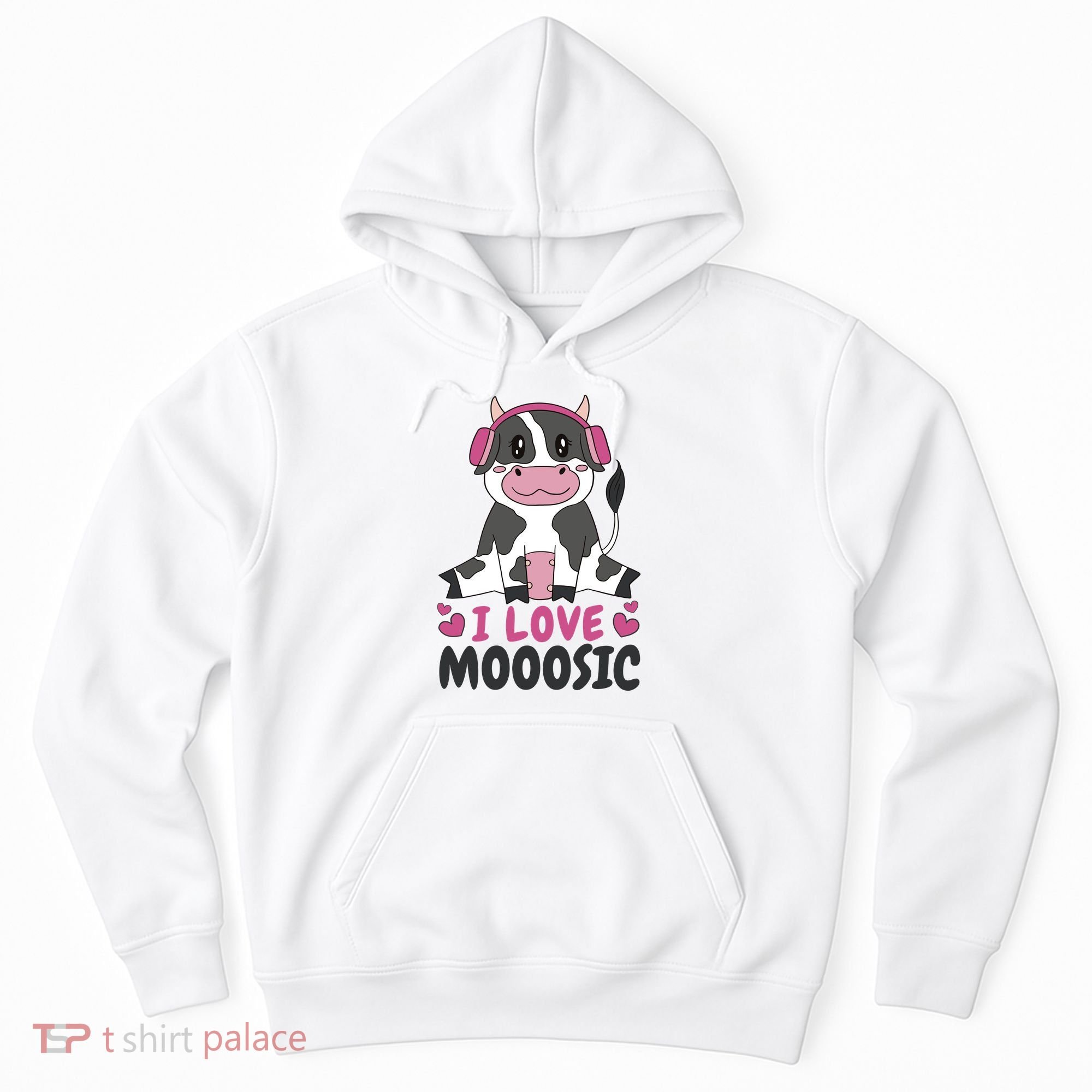 I Love Music Cow Hoodie