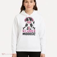 I Love Music Cow Hoodie thumb 5