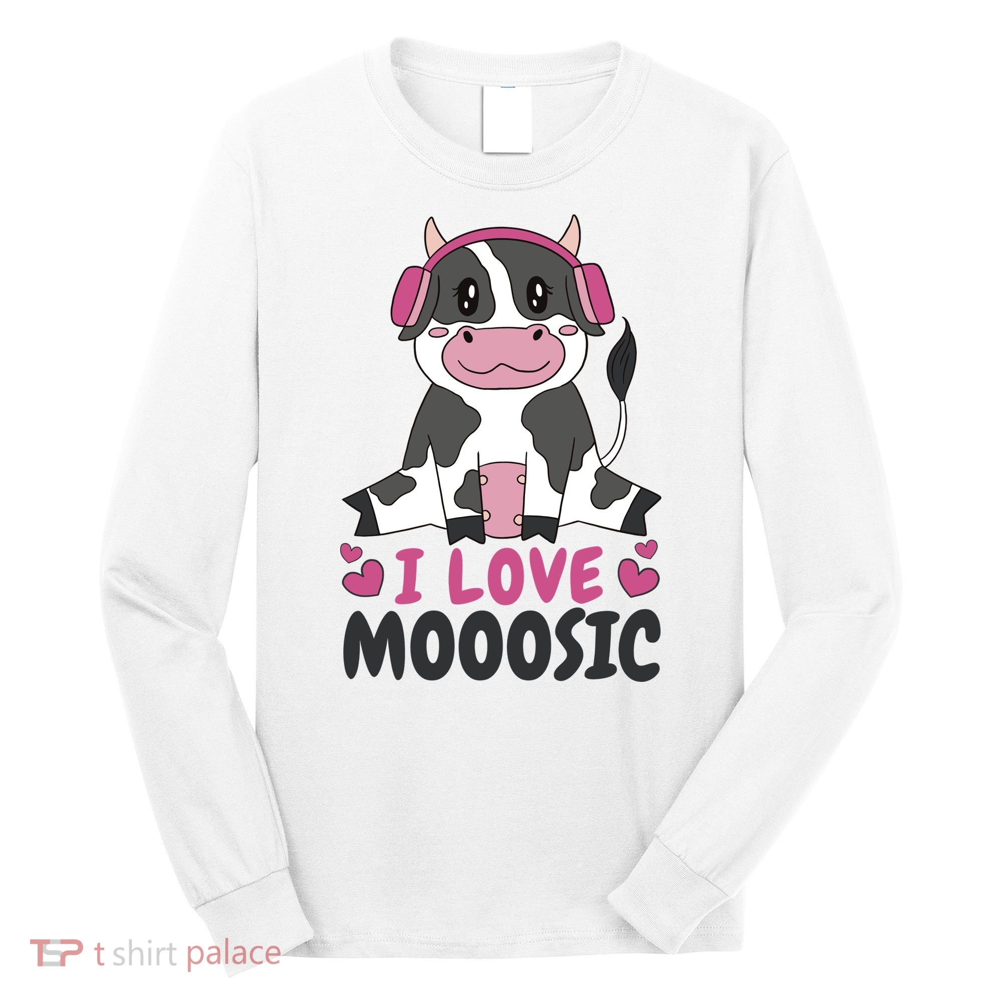 I Love Music Cow Long Sleeve Shirt
