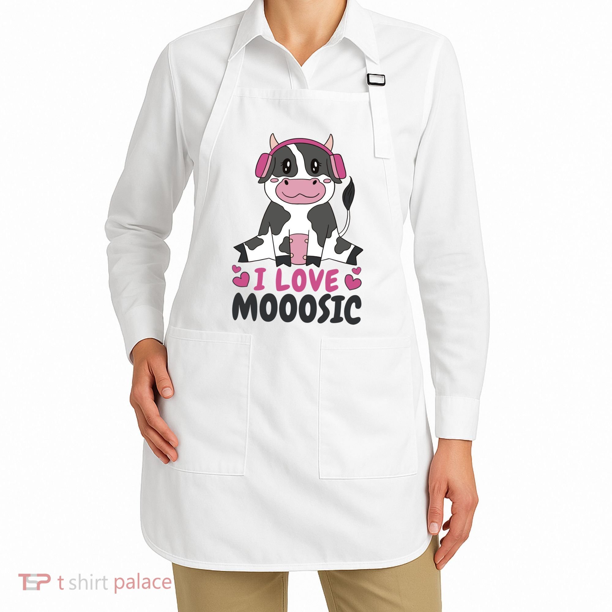 I Love Music Cow Apron