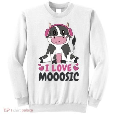 I Love Music Cow Sweatshirt