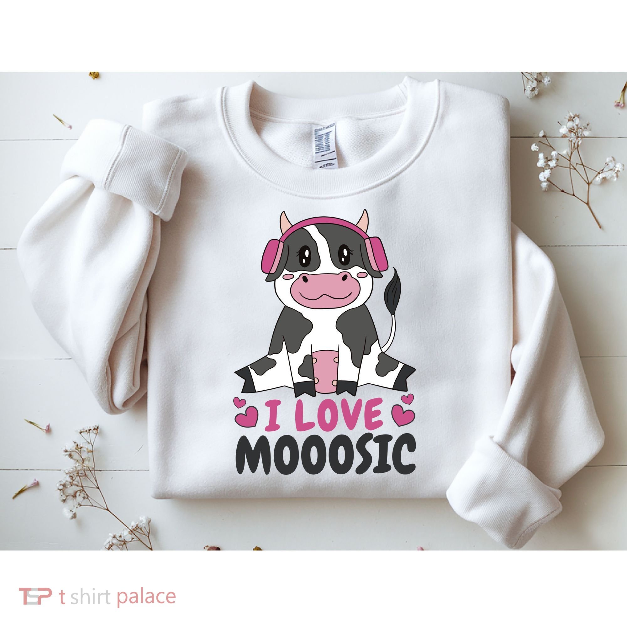 I Love Music Cow Sweatshirt