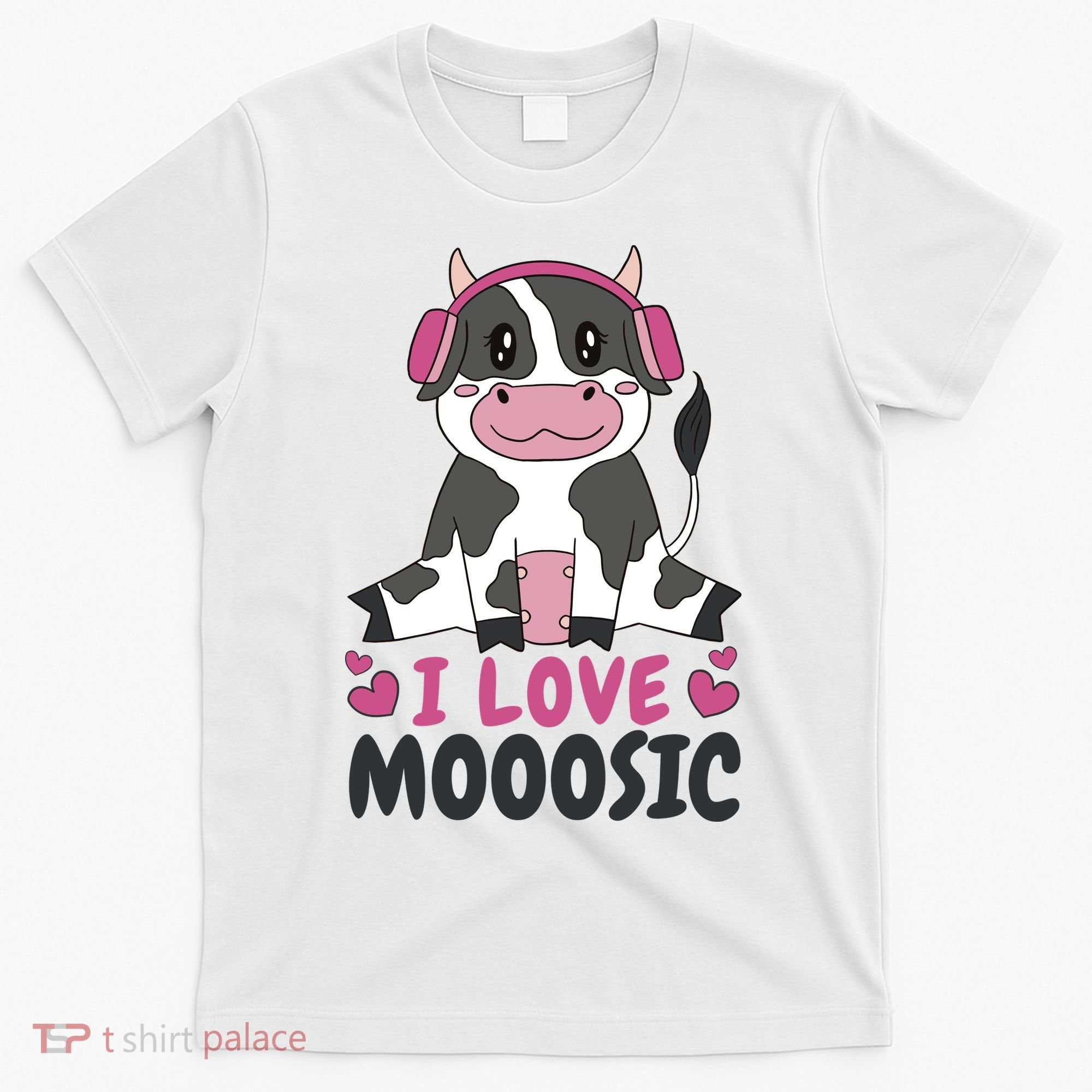 I Love Music Cow T-Shirt