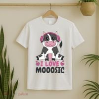 I Love Music Cow T-Shirt thumb 2
