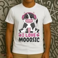 I Love Music Cow T-Shirt thumb 3