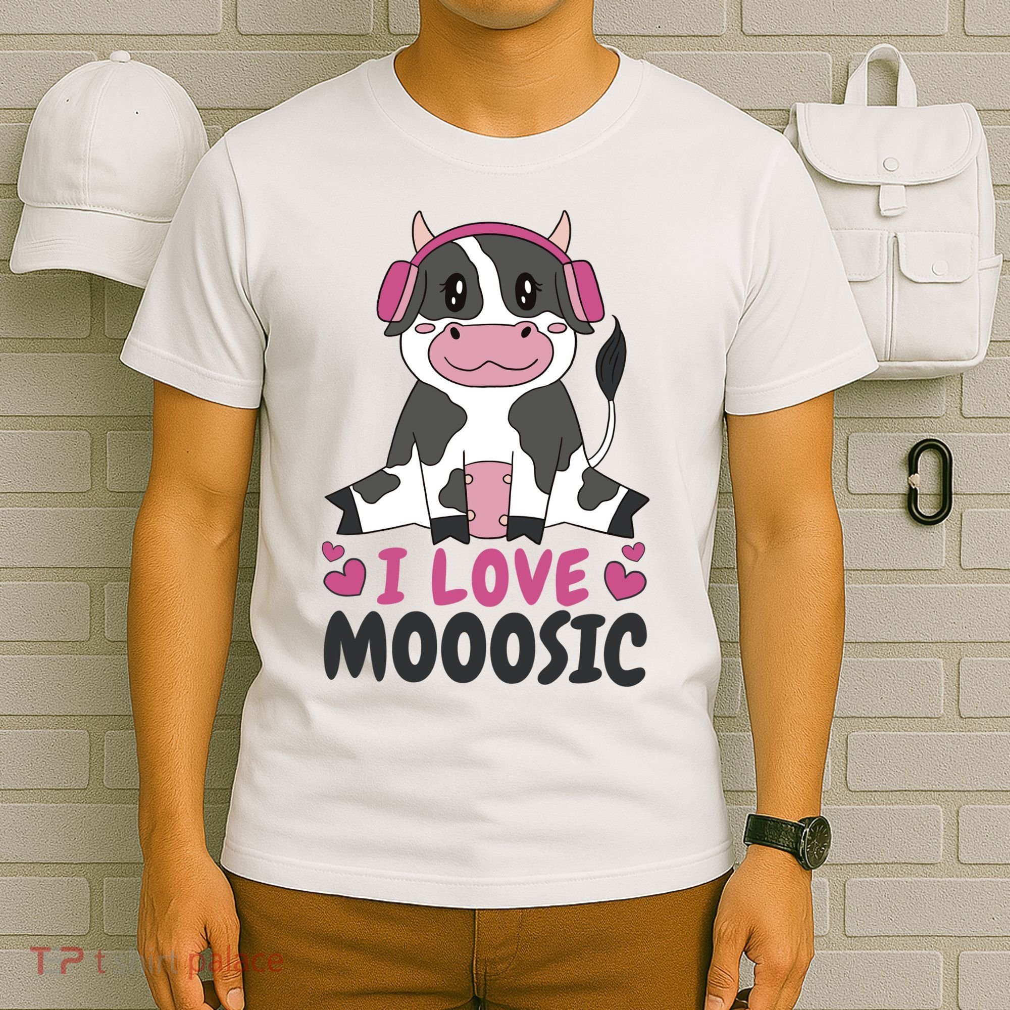I Love Music Cow T-Shirt