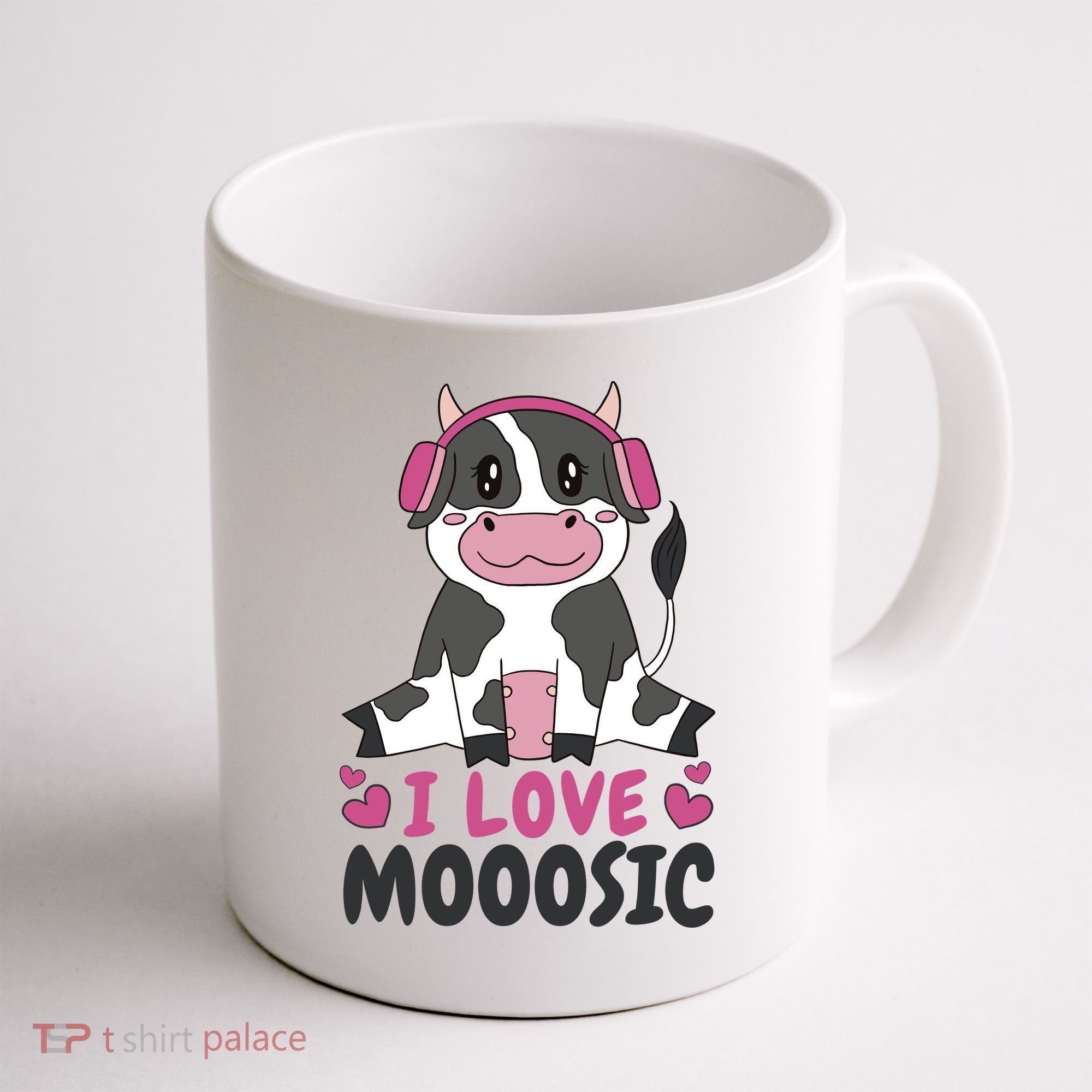 I Love Music Cow Coffee Mug