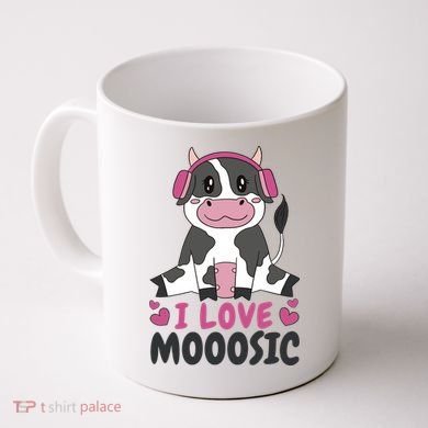 I Love Music Cow Coffee Mug