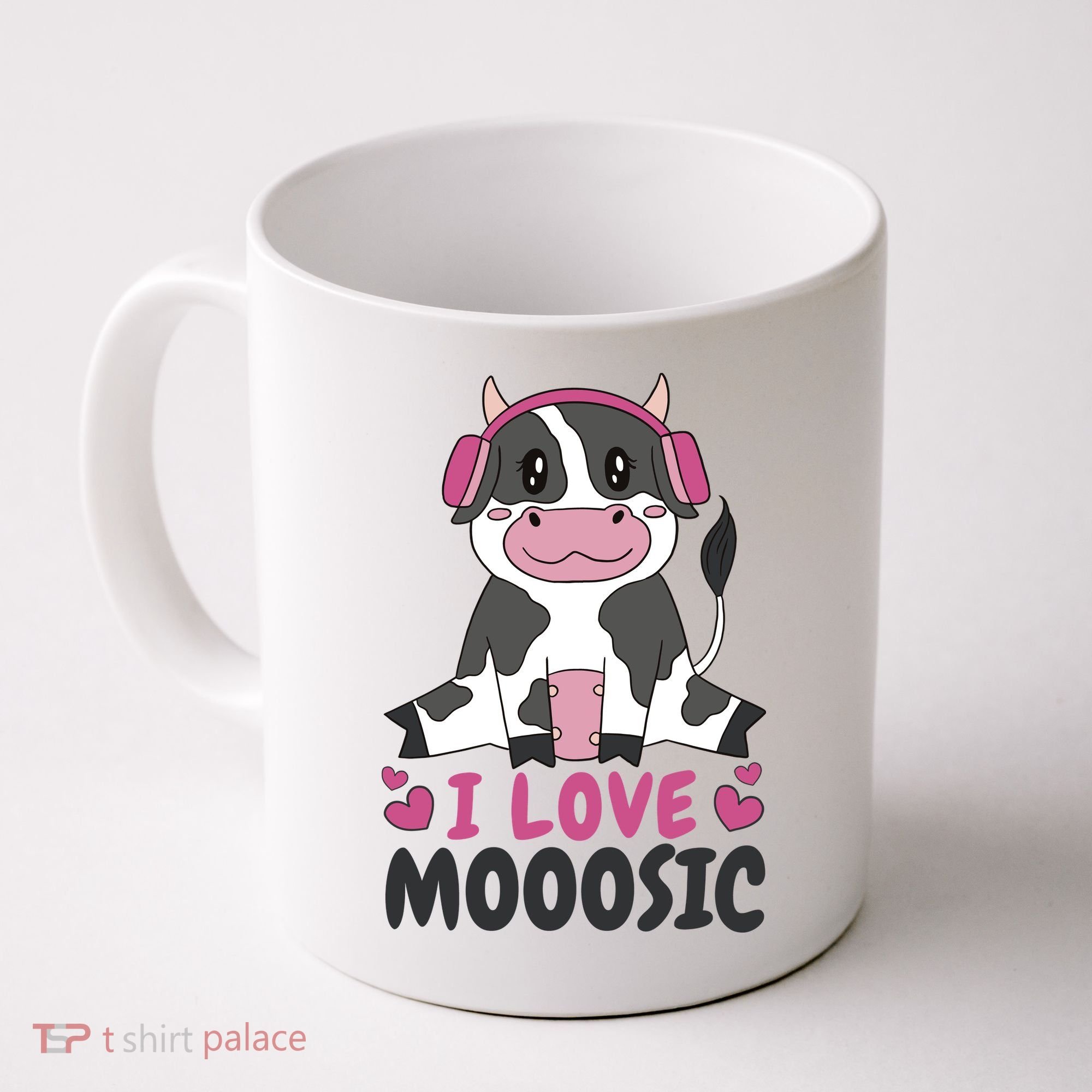 I Love Music Cow Coffee Mug