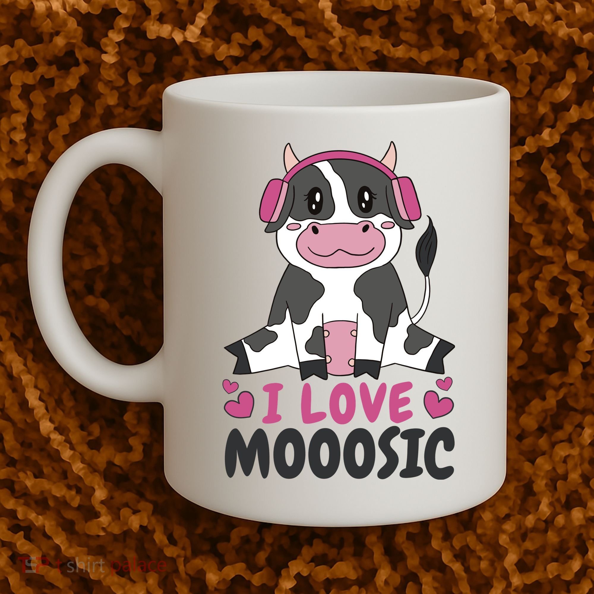 I Love Music Cow Coffee Mug