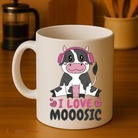 I Love Music Cow Coffee Mug thumb 4