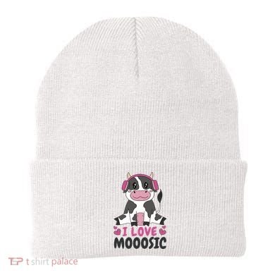 I Love Music Cow Beanie