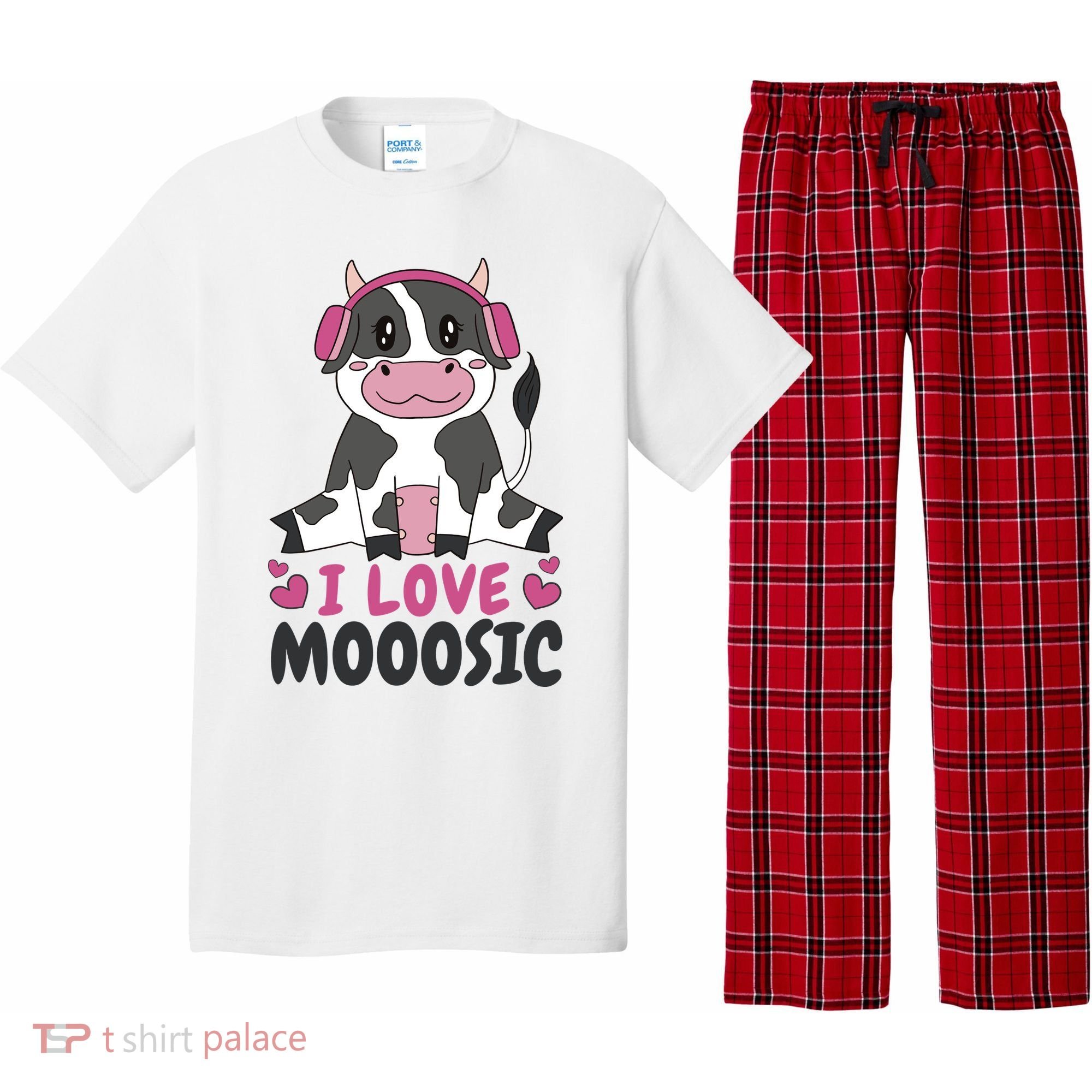 I Love Music Cow Pajama Set