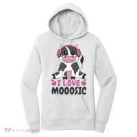I Love Music Cow Women's Hoodie thumb 0