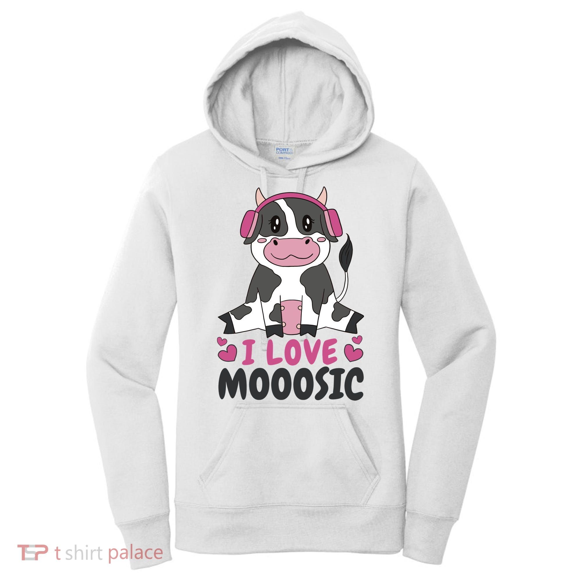 I Love Music Cow Women's Hoodie