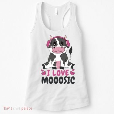 I Love Music Cow Women's Tank Top