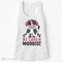 I Love Music Cow Women's Tank Top thumb 0