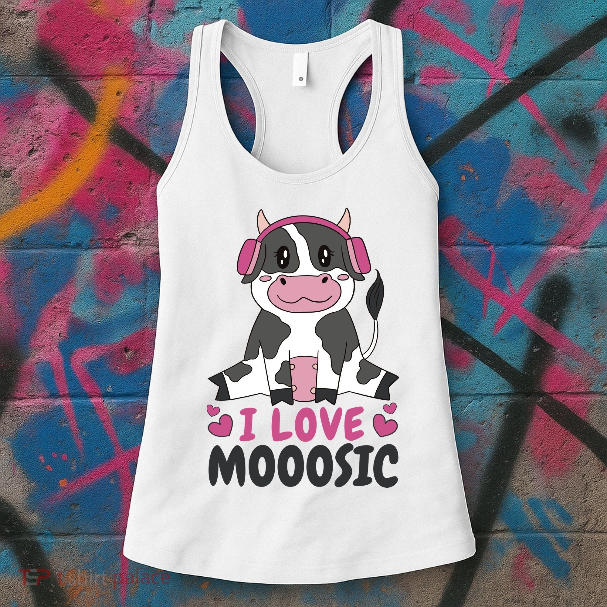 I Love Music Cow Women's Tank Top