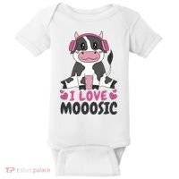 I Love Music Cow Baby Bodysuit thumb 0