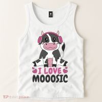 I Love Music Cow Tank Top thumb 2