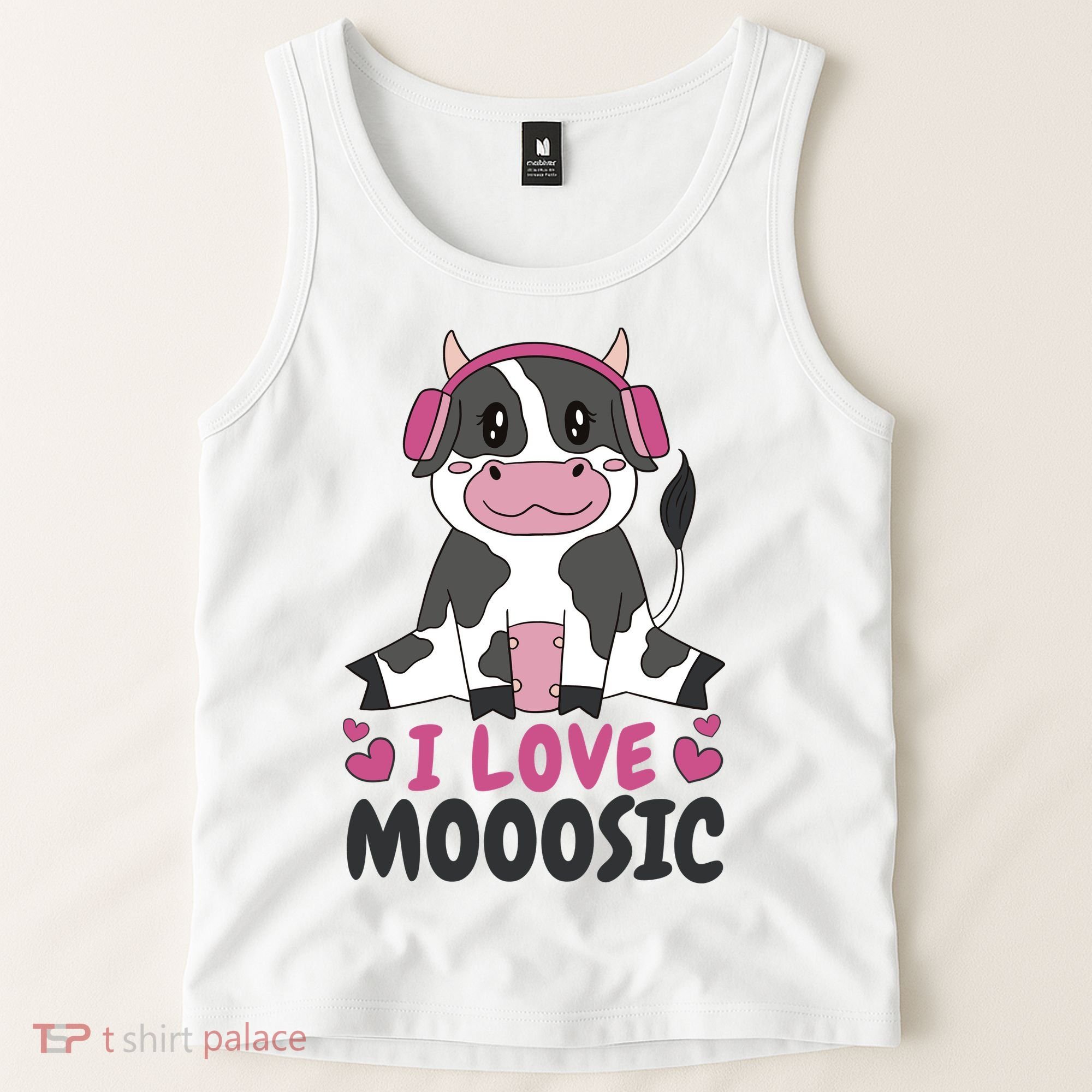 I Love Music Cow Tank Top