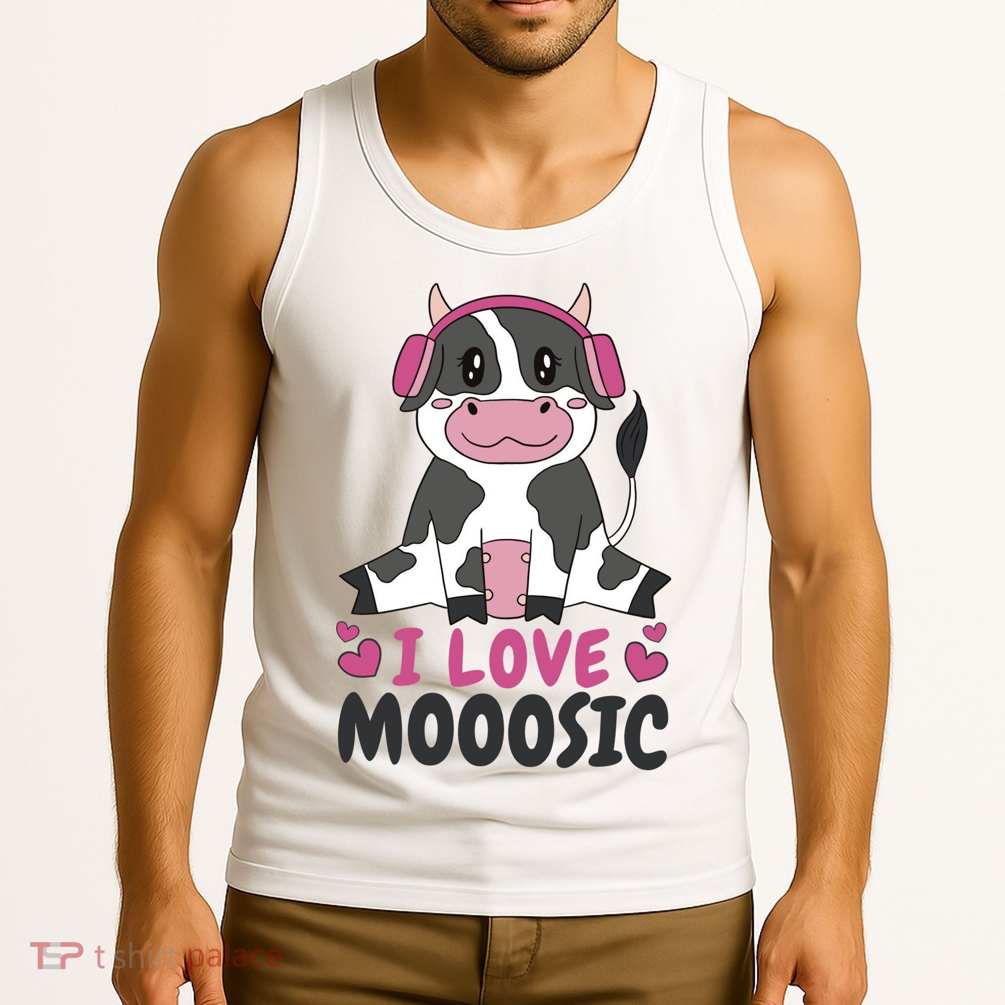 I Love Music Cow Tank Top