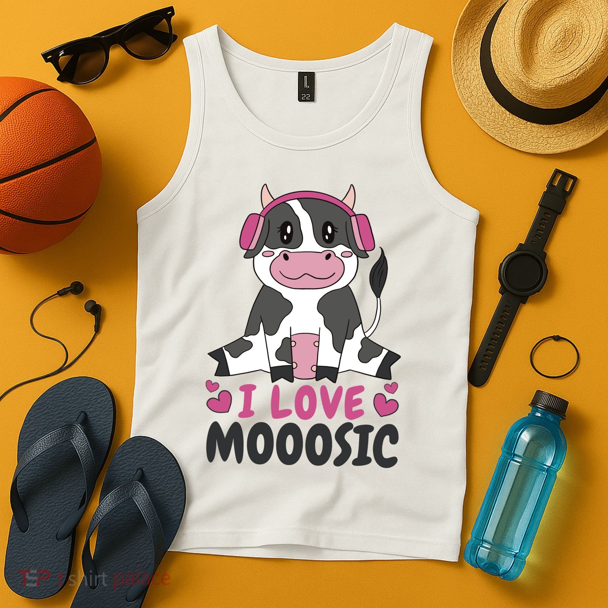 I Love Music Cow Tank Top
