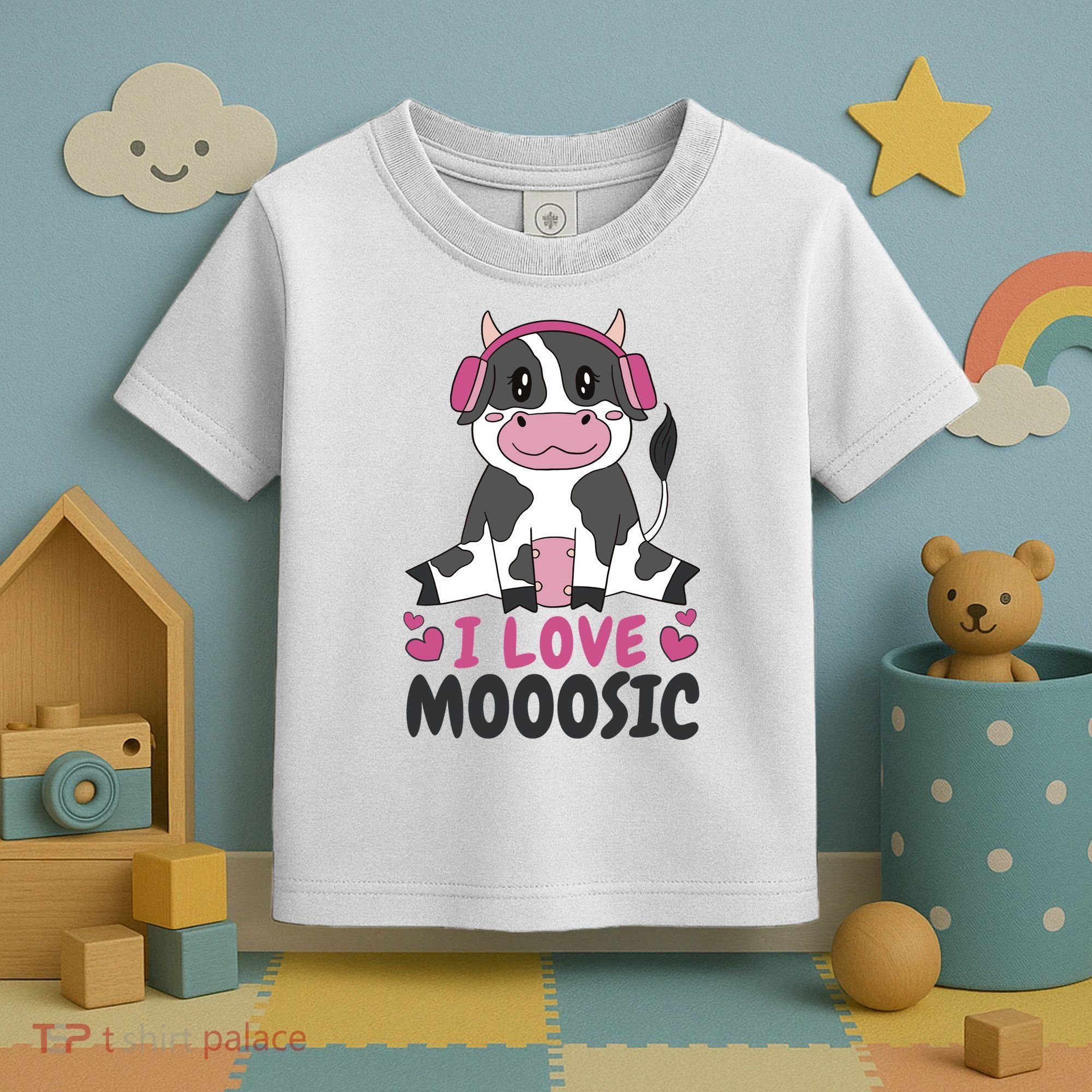 I Love Music Cow Toddler T-Shirt
